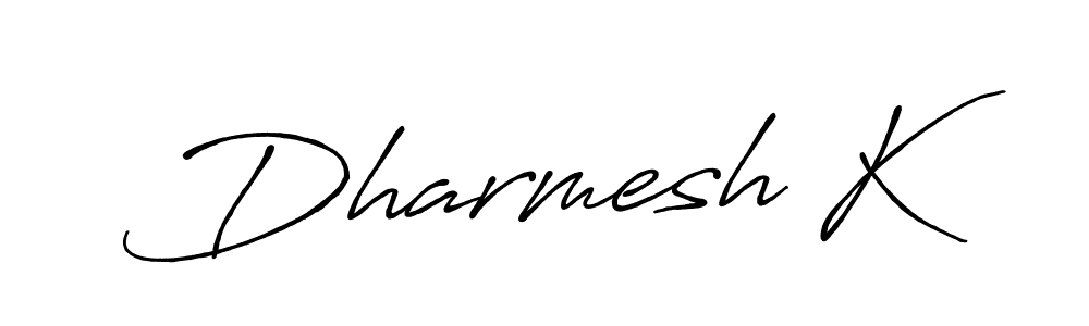 Create a beautiful signature design for name Dharmesh K. With this signature (Antro_Vectra_Bolder) fonts, you can make a handwritten signature for free. Dharmesh K signature style 7 images and pictures png