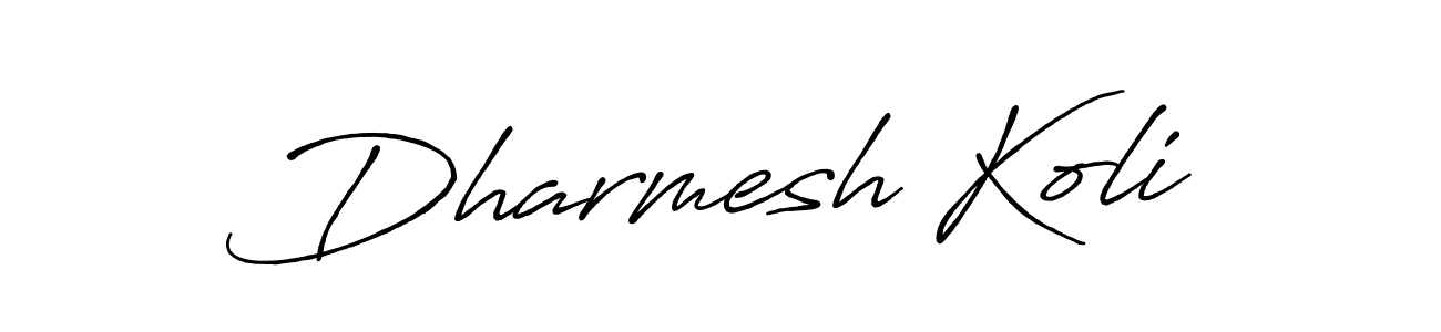 The best way (Antro_Vectra_Bolder) to make a short signature is to pick only two or three words in your name. The name Dharmesh Koli include a total of six letters. For converting this name. Dharmesh Koli signature style 7 images and pictures png