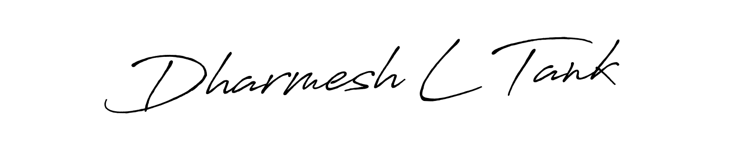 The best way (Antro_Vectra_Bolder) to make a short signature is to pick only two or three words in your name. The name Dharmesh L Tank include a total of six letters. For converting this name. Dharmesh L Tank signature style 7 images and pictures png