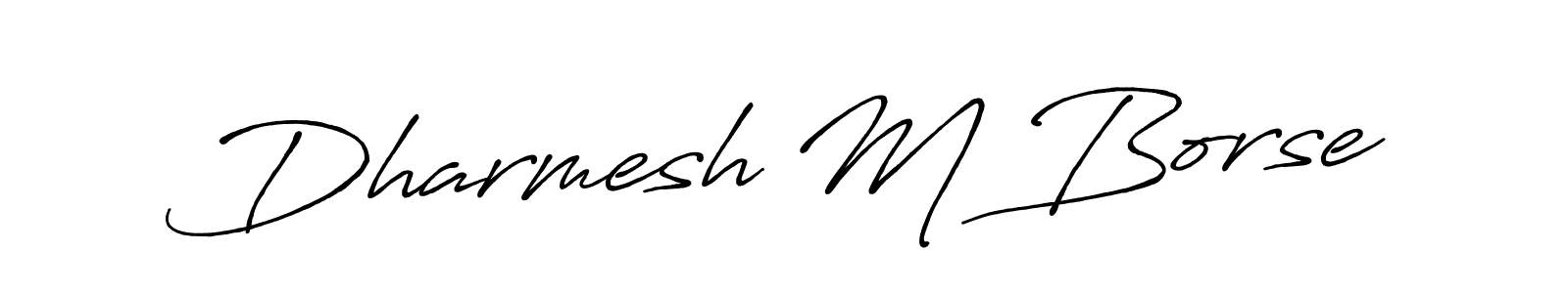 Use a signature maker to create a handwritten signature online. With this signature software, you can design (Antro_Vectra_Bolder) your own signature for name Dharmesh M Borse. Dharmesh M Borse signature style 7 images and pictures png