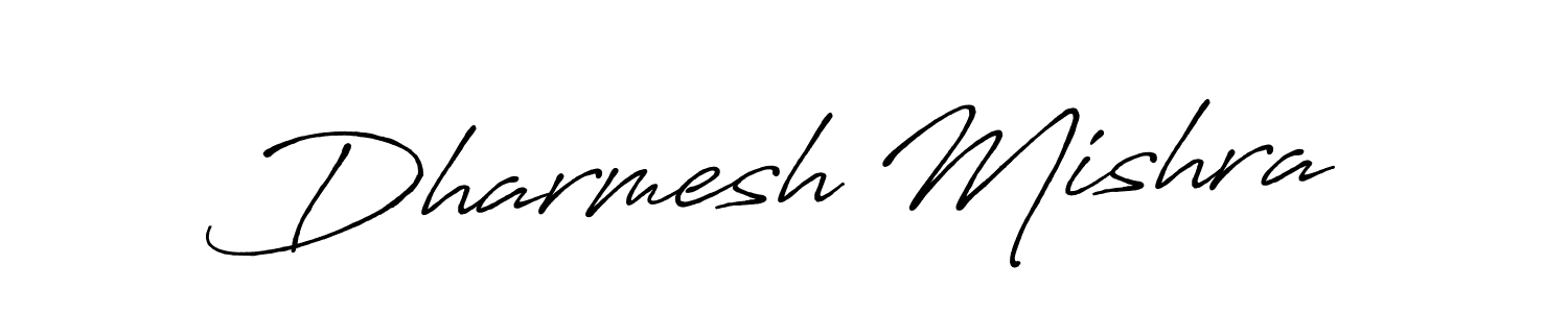 How to make Dharmesh Mishra name signature. Use Antro_Vectra_Bolder style for creating short signs online. This is the latest handwritten sign. Dharmesh Mishra signature style 7 images and pictures png