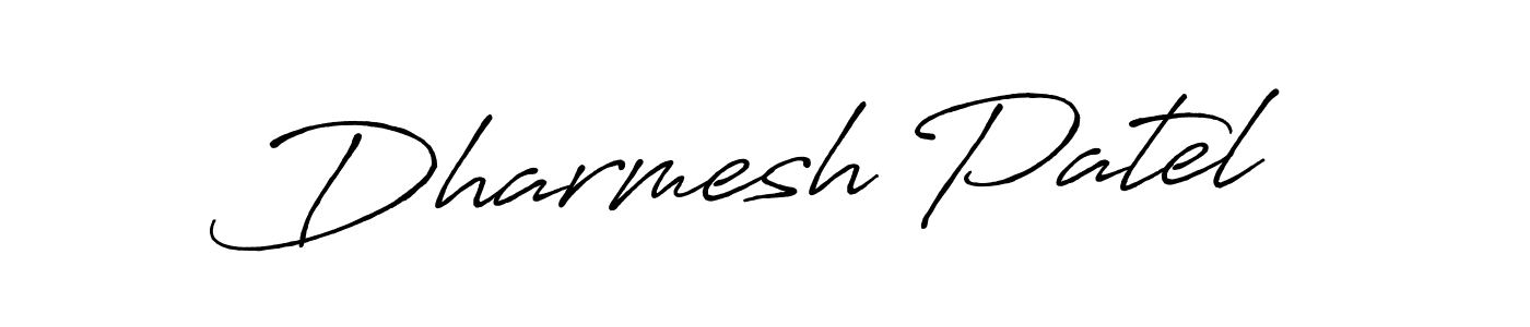 Make a beautiful signature design for name Dharmesh Patel. With this signature (Antro_Vectra_Bolder) style, you can create a handwritten signature for free. Dharmesh Patel signature style 7 images and pictures png