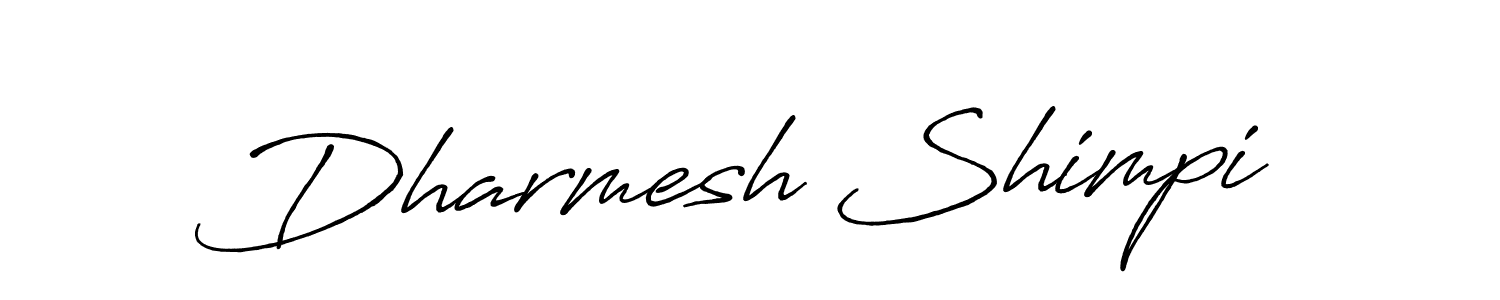 How to make Dharmesh Shimpi name signature. Use Antro_Vectra_Bolder style for creating short signs online. This is the latest handwritten sign. Dharmesh Shimpi signature style 7 images and pictures png