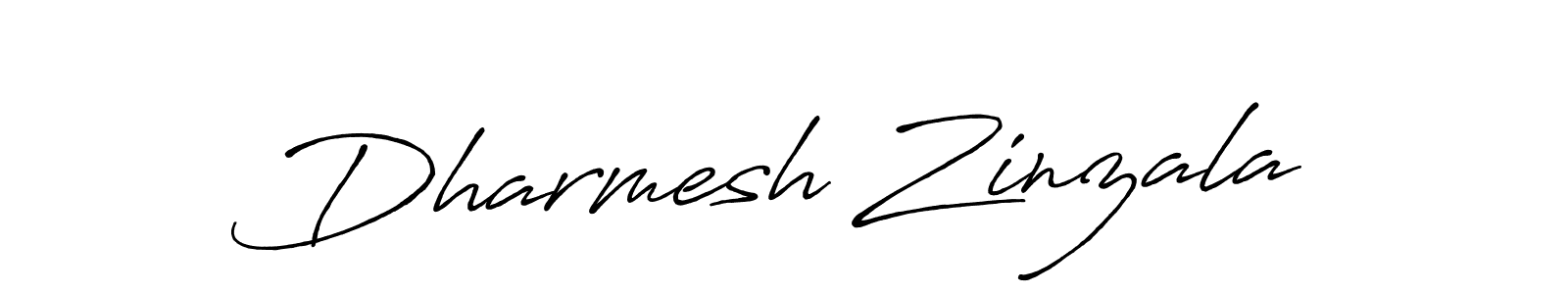 Create a beautiful signature design for name Dharmesh Zinzala. With this signature (Antro_Vectra_Bolder) fonts, you can make a handwritten signature for free. Dharmesh Zinzala signature style 7 images and pictures png