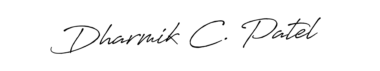 Also You can easily find your signature by using the search form. We will create Dharmik C. Patel name handwritten signature images for you free of cost using Antro_Vectra_Bolder sign style. Dharmik C. Patel signature style 7 images and pictures png