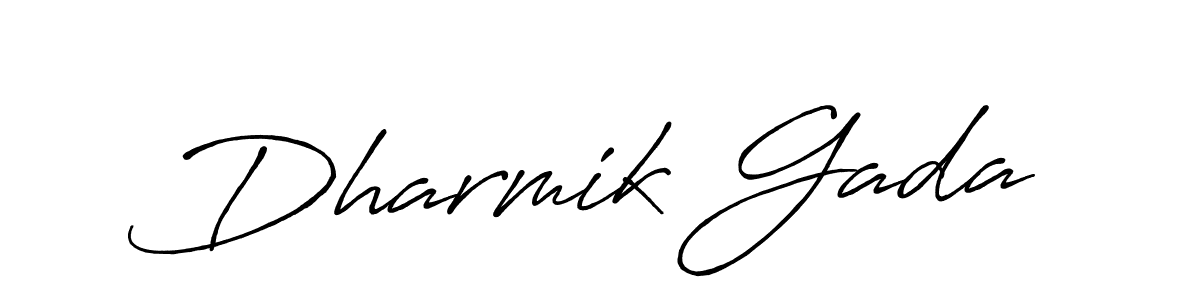 How to make Dharmik Gada signature? Antro_Vectra_Bolder is a professional autograph style. Create handwritten signature for Dharmik Gada name. Dharmik Gada signature style 7 images and pictures png