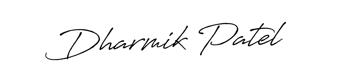 Dharmik Patel stylish signature style. Best Handwritten Sign (Antro_Vectra_Bolder) for my name. Handwritten Signature Collection Ideas for my name Dharmik Patel. Dharmik Patel signature style 7 images and pictures png