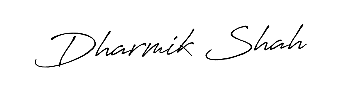 How to make Dharmik Shah name signature. Use Antro_Vectra_Bolder style for creating short signs online. This is the latest handwritten sign. Dharmik Shah signature style 7 images and pictures png