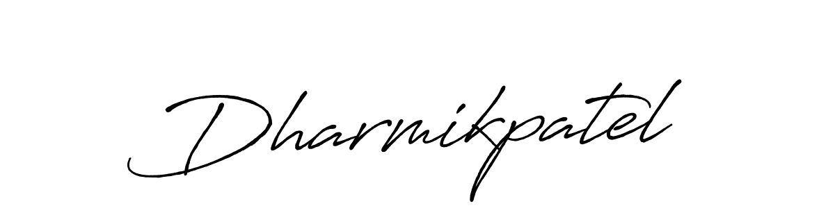 Use a signature maker to create a handwritten signature online. With this signature software, you can design (Antro_Vectra_Bolder) your own signature for name Dharmikpatel. Dharmikpatel signature style 7 images and pictures png