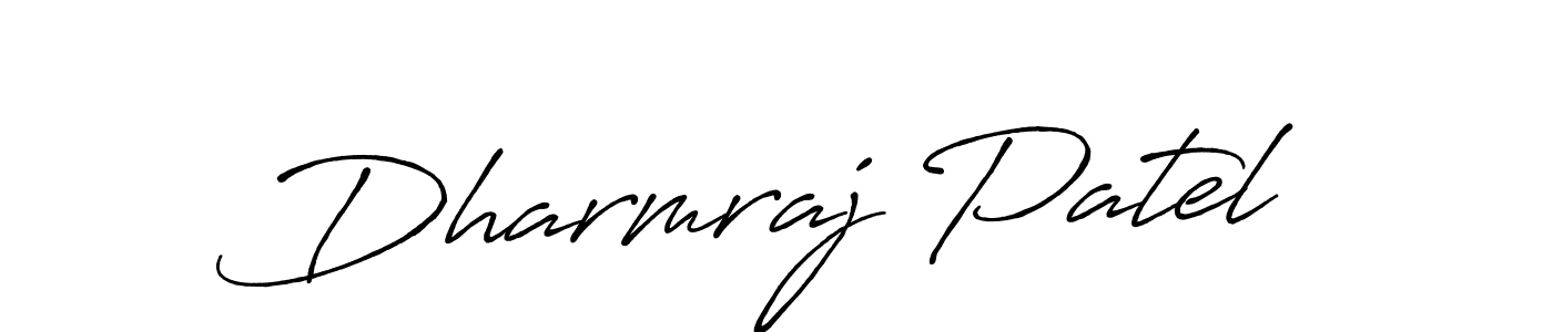 How to make Dharmraj Patel name signature. Use Antro_Vectra_Bolder style for creating short signs online. This is the latest handwritten sign. Dharmraj Patel signature style 7 images and pictures png