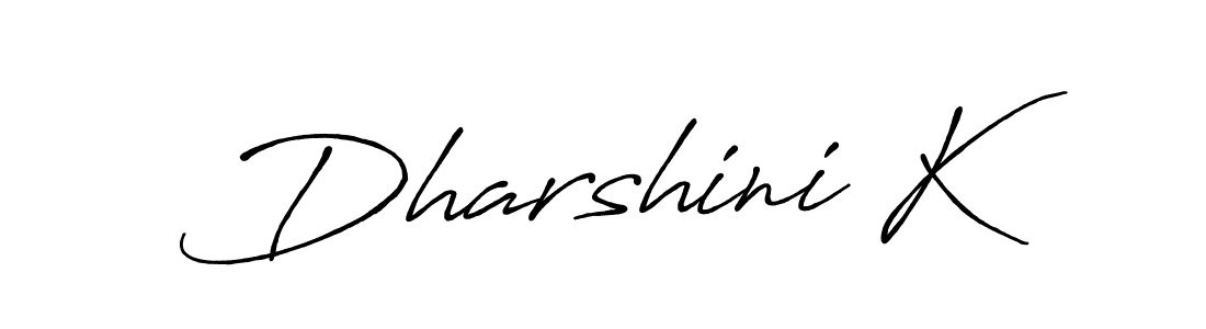 Use a signature maker to create a handwritten signature online. With this signature software, you can design (Antro_Vectra_Bolder) your own signature for name Dharshini K. Dharshini K signature style 7 images and pictures png