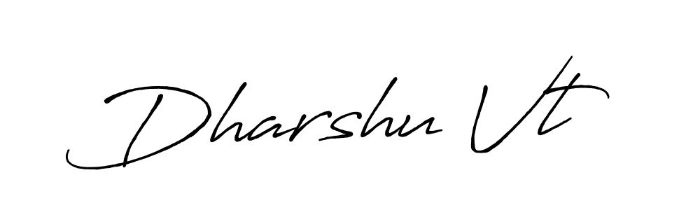 How to make Dharshu Vt signature? Antro_Vectra_Bolder is a professional autograph style. Create handwritten signature for Dharshu Vt name. Dharshu Vt signature style 7 images and pictures png