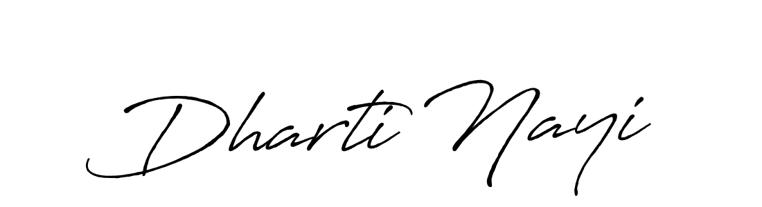Create a beautiful signature design for name Dharti Nayi. With this signature (Antro_Vectra_Bolder) fonts, you can make a handwritten signature for free. Dharti Nayi signature style 7 images and pictures png