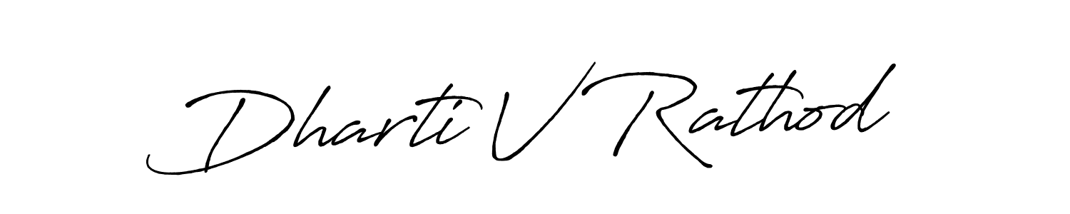 Antro_Vectra_Bolder is a professional signature style that is perfect for those who want to add a touch of class to their signature. It is also a great choice for those who want to make their signature more unique. Get Dharti V Rathod name to fancy signature for free. Dharti V Rathod signature style 7 images and pictures png