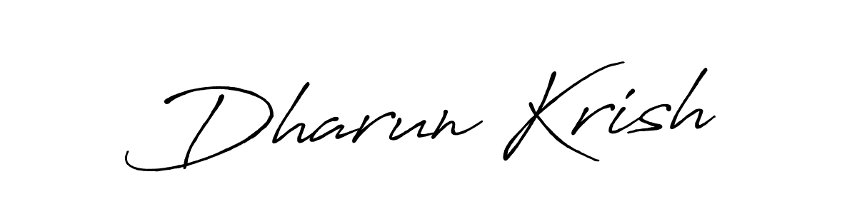 Make a beautiful signature design for name Dharun Krish. With this signature (Antro_Vectra_Bolder) style, you can create a handwritten signature for free. Dharun Krish signature style 7 images and pictures png