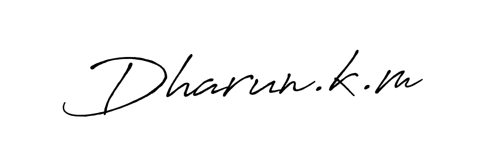 The best way (Antro_Vectra_Bolder) to make a short signature is to pick only two or three words in your name. The name Dharun.k.m include a total of six letters. For converting this name. Dharun.k.m signature style 7 images and pictures png