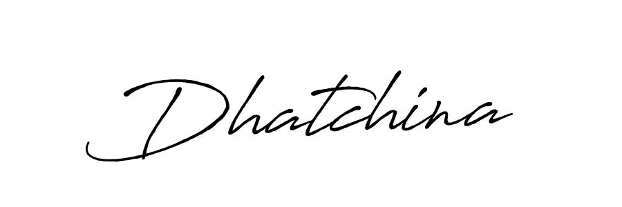 Use a signature maker to create a handwritten signature online. With this signature software, you can design (Antro_Vectra_Bolder) your own signature for name Dhatchina. Dhatchina signature style 7 images and pictures png