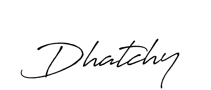 Use a signature maker to create a handwritten signature online. With this signature software, you can design (Antro_Vectra_Bolder) your own signature for name Dhatchy. Dhatchy signature style 7 images and pictures png