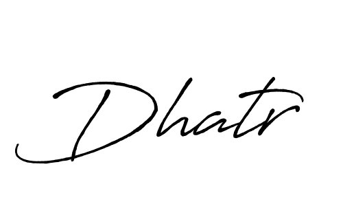 Use a signature maker to create a handwritten signature online. With this signature software, you can design (Antro_Vectra_Bolder) your own signature for name Dhatr. Dhatr signature style 7 images and pictures png