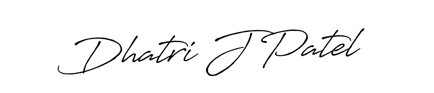 Make a beautiful signature design for name Dhatri J Patel. With this signature (Antro_Vectra_Bolder) style, you can create a handwritten signature for free. Dhatri J Patel signature style 7 images and pictures png