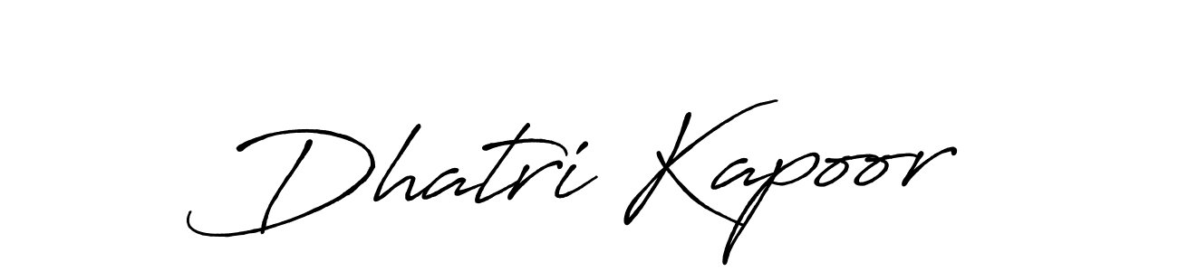 Create a beautiful signature design for name Dhatri Kapoor. With this signature (Antro_Vectra_Bolder) fonts, you can make a handwritten signature for free. Dhatri Kapoor signature style 7 images and pictures png