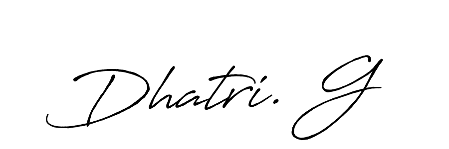 The best way (Antro_Vectra_Bolder) to make a short signature is to pick only two or three words in your name. The name Dhatri. G include a total of six letters. For converting this name. Dhatri. G signature style 7 images and pictures png