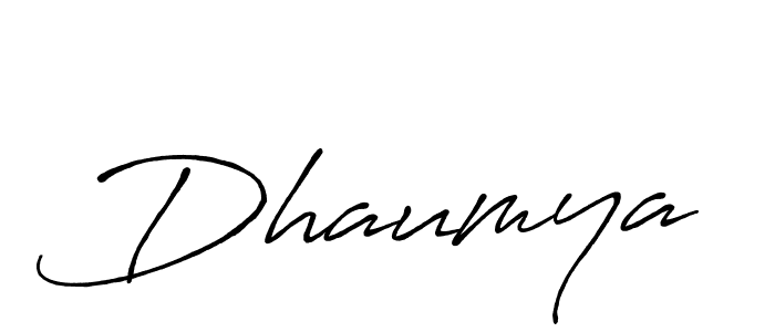 Use a signature maker to create a handwritten signature online. With this signature software, you can design (Antro_Vectra_Bolder) your own signature for name Dhaumya. Dhaumya signature style 7 images and pictures png