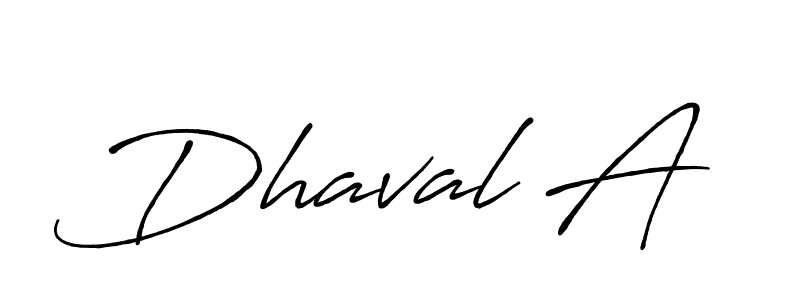 Make a beautiful signature design for name Dhaval A. With this signature (Antro_Vectra_Bolder) style, you can create a handwritten signature for free. Dhaval A signature style 7 images and pictures png