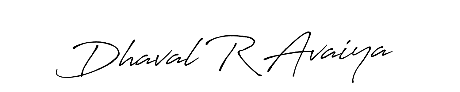 Make a beautiful signature design for name Dhaval R Avaiya. With this signature (Antro_Vectra_Bolder) style, you can create a handwritten signature for free. Dhaval R Avaiya signature style 7 images and pictures png