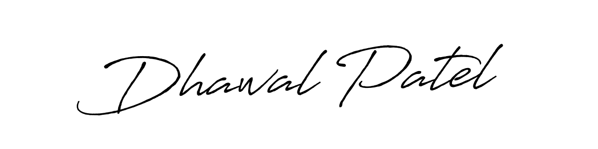 How to make Dhawal Patel name signature. Use Antro_Vectra_Bolder style for creating short signs online. This is the latest handwritten sign. Dhawal Patel signature style 7 images and pictures png