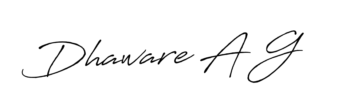 Use a signature maker to create a handwritten signature online. With this signature software, you can design (Antro_Vectra_Bolder) your own signature for name Dhaware A G. Dhaware A G signature style 7 images and pictures png