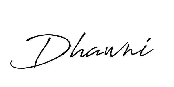 Use a signature maker to create a handwritten signature online. With this signature software, you can design (Antro_Vectra_Bolder) your own signature for name Dhawni. Dhawni signature style 7 images and pictures png