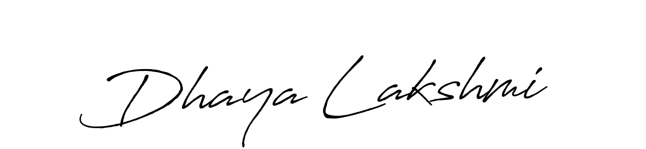 Make a beautiful signature design for name Dhaya Lakshmi. With this signature (Antro_Vectra_Bolder) style, you can create a handwritten signature for free. Dhaya Lakshmi signature style 7 images and pictures png