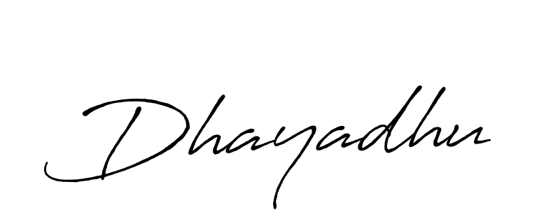 Create a beautiful signature design for name Dhayadhu. With this signature (Antro_Vectra_Bolder) fonts, you can make a handwritten signature for free. Dhayadhu signature style 7 images and pictures png