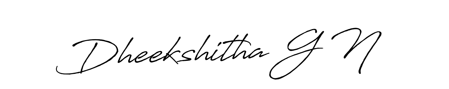 Make a beautiful signature design for name Dheekshitha G N. With this signature (Antro_Vectra_Bolder) style, you can create a handwritten signature for free. Dheekshitha G N signature style 7 images and pictures png