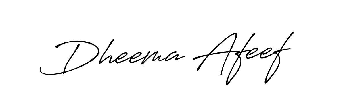 Create a beautiful signature design for name Dheema Afeef. With this signature (Antro_Vectra_Bolder) fonts, you can make a handwritten signature for free. Dheema Afeef signature style 7 images and pictures png