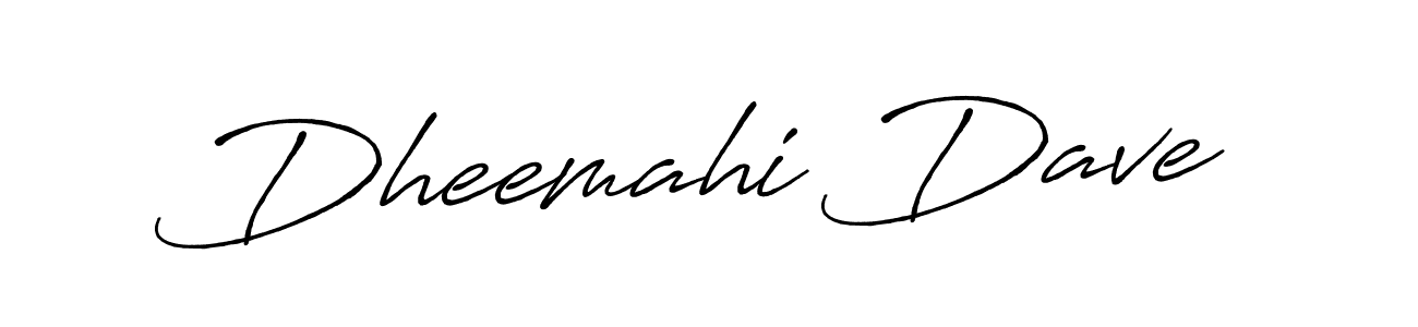 Make a beautiful signature design for name Dheemahi Dave. With this signature (Antro_Vectra_Bolder) style, you can create a handwritten signature for free. Dheemahi Dave signature style 7 images and pictures png