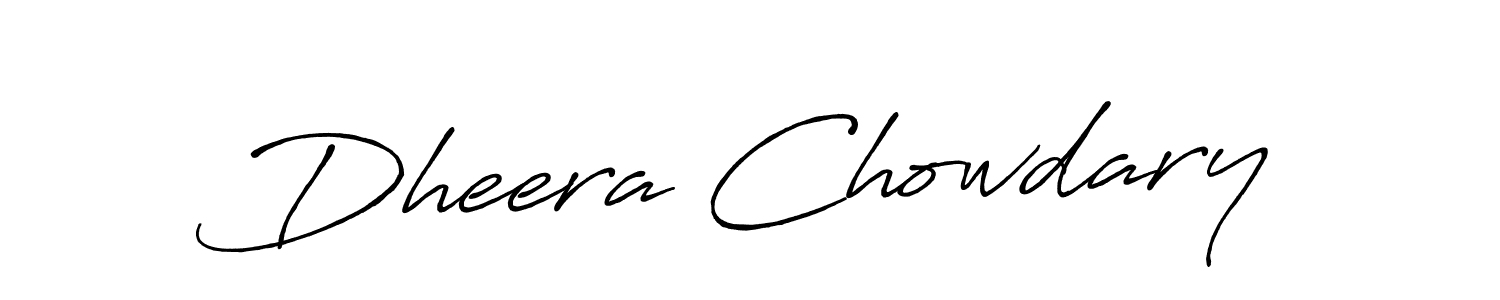 Design your own signature with our free online signature maker. With this signature software, you can create a handwritten (Antro_Vectra_Bolder) signature for name Dheera Chowdary. Dheera Chowdary signature style 7 images and pictures png