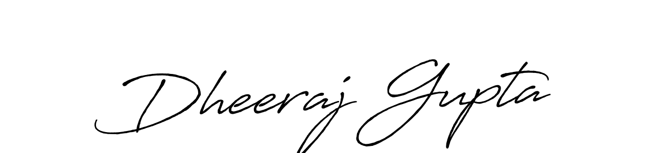 Make a beautiful signature design for name Dheeraj Gupta. With this signature (Antro_Vectra_Bolder) style, you can create a handwritten signature for free. Dheeraj Gupta signature style 7 images and pictures png