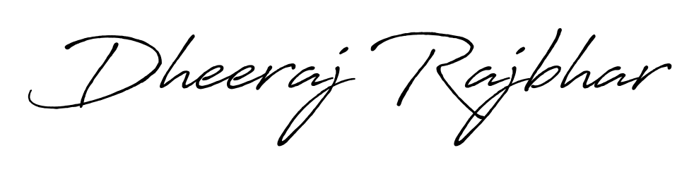 A dynamic signature style for Dheeraj Rajbhar using Antro_Vectra_Bolder script. Designed to look authentic, handwritten, and professional. Dheeraj Rajbhar signature style 7 images and pictures png