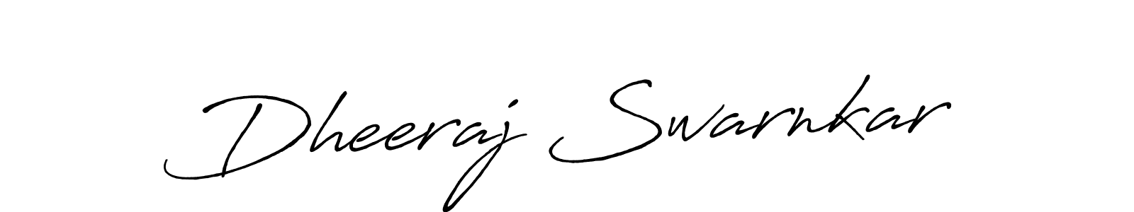 Make a beautiful signature design for name Dheeraj Swarnkar. With this signature (Antro_Vectra_Bolder) style, you can create a handwritten signature for free. Dheeraj Swarnkar signature style 7 images and pictures png