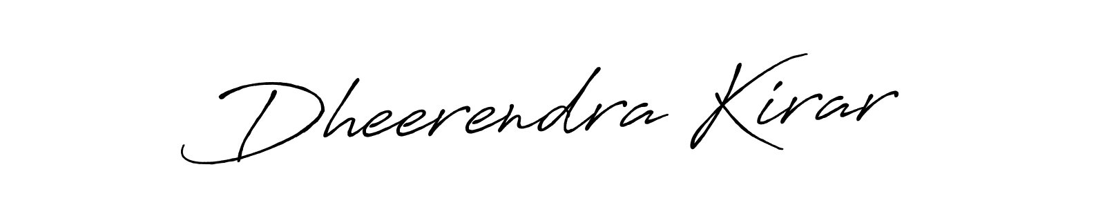 Antro_Vectra_Bolder is a professional signature style that is perfect for those who want to add a touch of class to their signature. It is also a great choice for those who want to make their signature more unique. Get Dheerendra Kirar name to fancy signature for free. Dheerendra Kirar signature style 7 images and pictures png