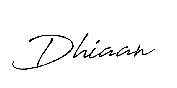 Use a signature maker to create a handwritten signature online. With this signature software, you can design (Antro_Vectra_Bolder) your own signature for name Dhiaan. Dhiaan signature style 7 images and pictures png