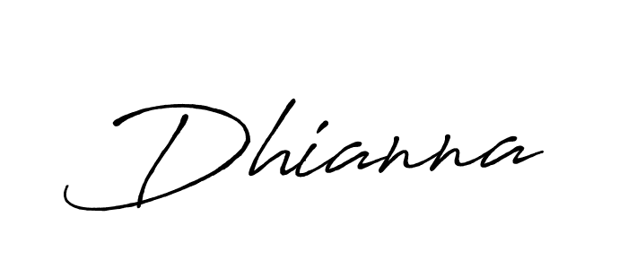 Use a signature maker to create a handwritten signature online. With this signature software, you can design (Antro_Vectra_Bolder) your own signature for name Dhianna. Dhianna signature style 7 images and pictures png
