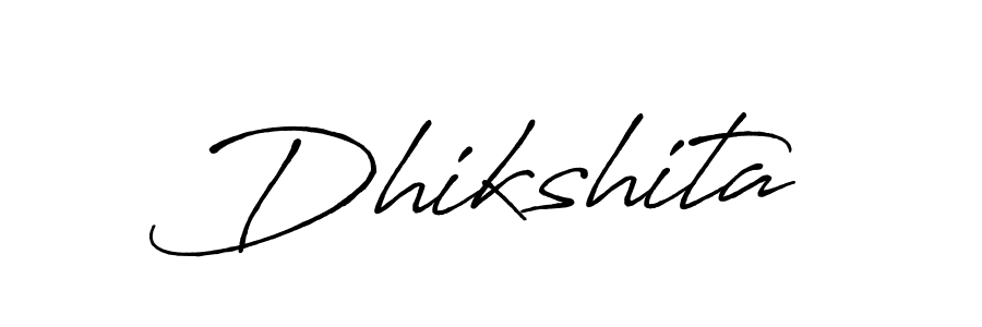 Make a beautiful signature design for name Dhikshita. With this signature (Antro_Vectra_Bolder) style, you can create a handwritten signature for free. Dhikshita signature style 7 images and pictures png