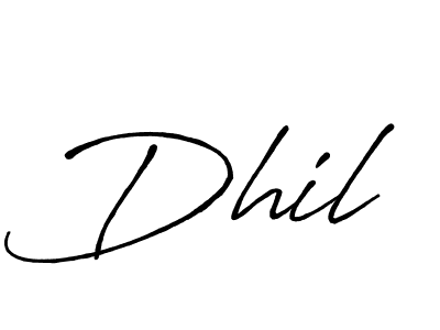 How to make Dhil name signature. Use Antro_Vectra_Bolder style for creating short signs online. This is the latest handwritten sign. Dhil signature style 7 images and pictures png