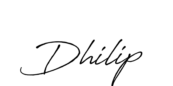 Create a beautiful signature design for name Dhilip. With this signature (Antro_Vectra_Bolder) fonts, you can make a handwritten signature for free. Dhilip signature style 7 images and pictures png