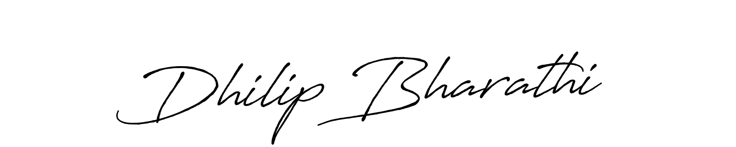 Make a beautiful signature design for name Dhilip Bharathi. With this signature (Antro_Vectra_Bolder) style, you can create a handwritten signature for free. Dhilip Bharathi signature style 7 images and pictures png
