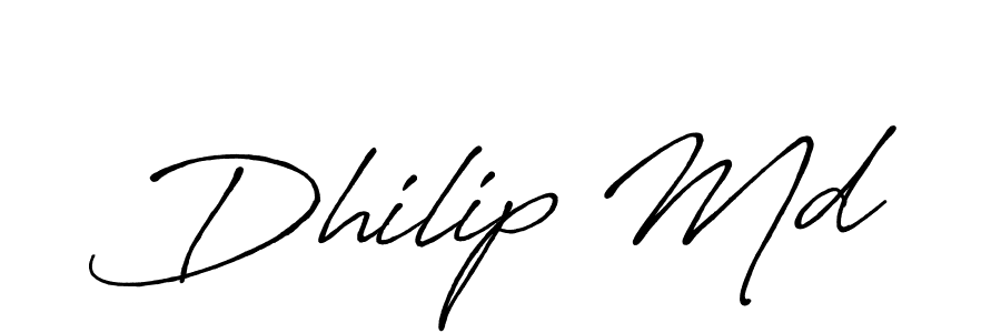 You should practise on your own different ways (Antro_Vectra_Bolder) to write your name (Dhilip Md) in signature. don't let someone else do it for you. Dhilip Md signature style 7 images and pictures png