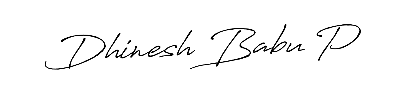 How to make Dhinesh Babu P name signature. Use Antro_Vectra_Bolder style for creating short signs online. This is the latest handwritten sign. Dhinesh Babu P signature style 7 images and pictures png